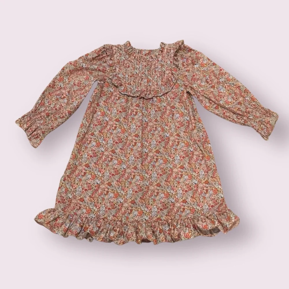 Doen Girls Floral Ruffle Hem Dress